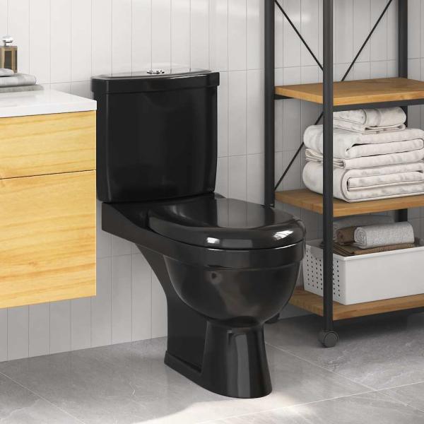 Toilette mit Spülkasten Schwarz