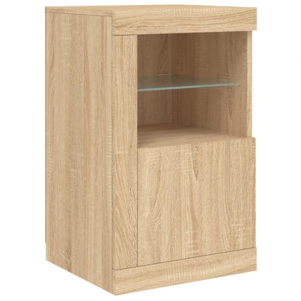 Beistellschrank mit LED-Leuchten Sonoma Eiche Holzwerkstoff