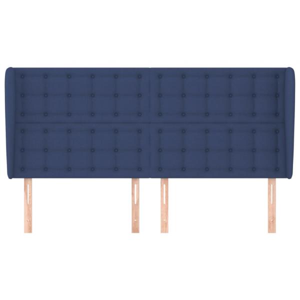 Kopfteil mit Ohren Blau 163x23x118/128 cm Stoff