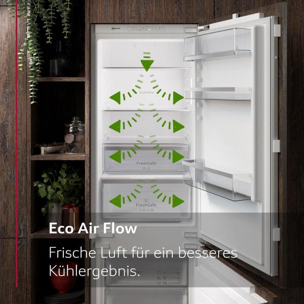 Neff KI7861FE0 N 30 Einbau Kühl-Gefrierkombination, 54,1 cm breit, 260L, NoFrost, Festtürtechnik, LED Beleuchtung, Fresh Safe, Eco Air Flow
