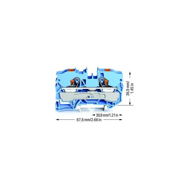 ARDEBO.de Wago 2-Leiter-Durchgangsklemme mit Drücker, 10 mm², Ex i geeignet, blau (2210-1204)