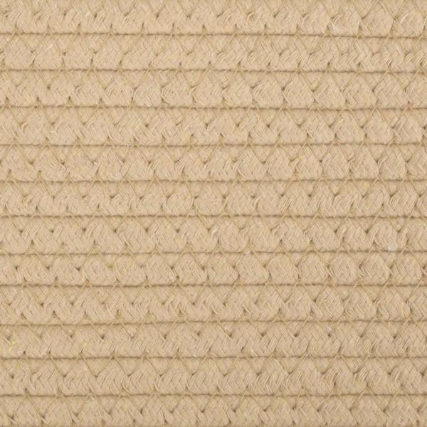 Wäschekorb Beige und Weiß Ø60x36 cm Baumwolle