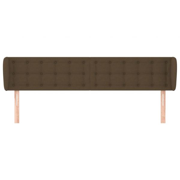 Kopfteil mit Ohren Dunkelbraun 163x23x78/88 cm Stoff