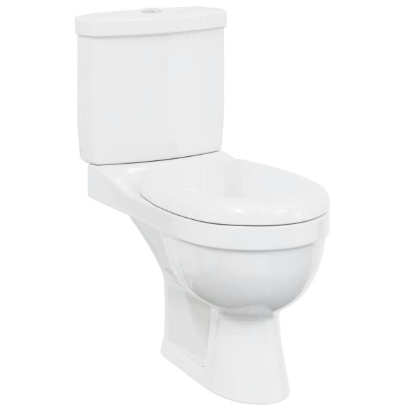 Toilette mit Spülkasten Weiß