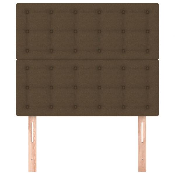 Kopfteile 2 Stk. Dunkelbraun 80x5x78/88 cm Stoff