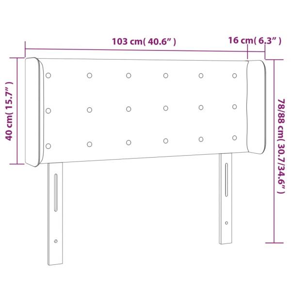 Kopfteil mit Ohren Grau 103x16x78/88 cm Kunstleder