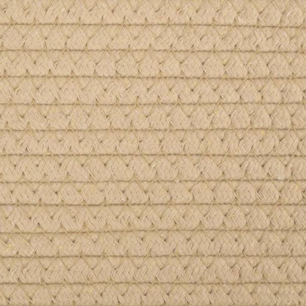 Wäschekorb Beige und Weiß Ø55x36 cm Baumwolle