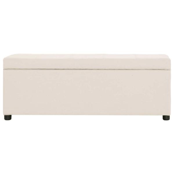 Bank mit Staufach 116 cm Creme Polyester