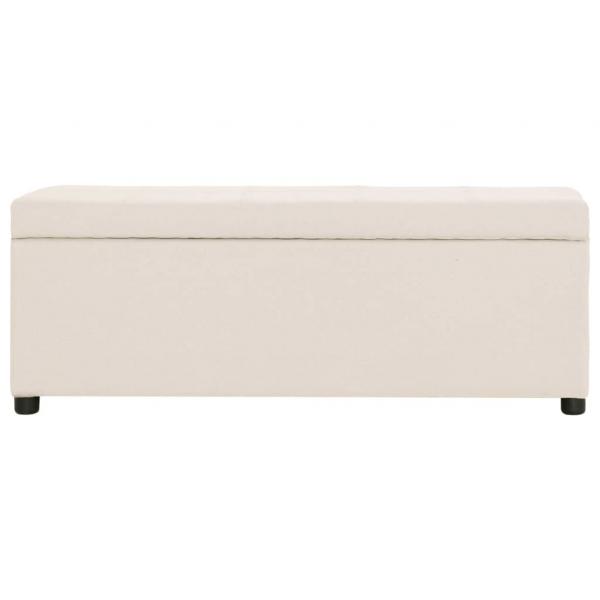 Bank mit Staufach 116 cm Creme Polyester