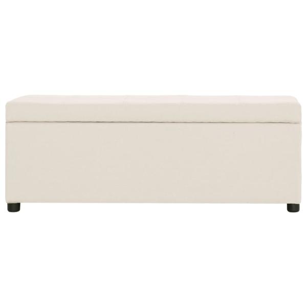 Bank mit Staufach 116 cm Creme Polyester