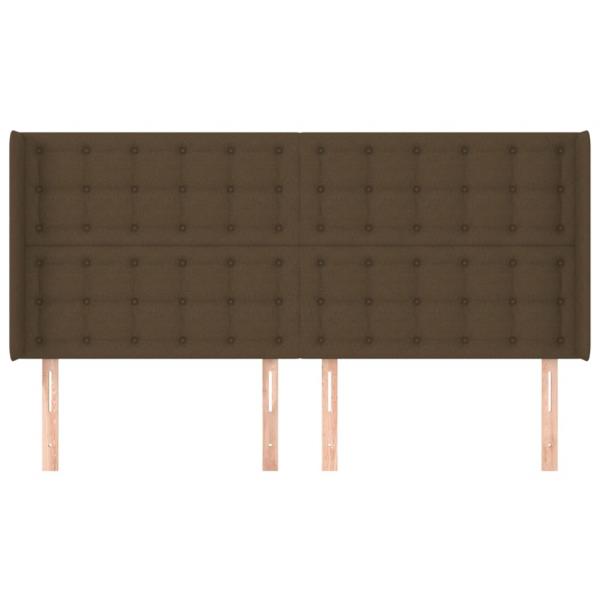 Kopfteil mit Ohren Dunkelbraun 163x16x118/128 cm Stoff