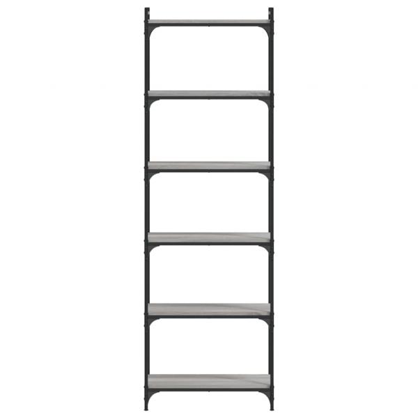 Bücherregal 6 Böden Grau Sonoma 60x30x188 cm Holzwerkstoff