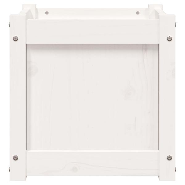 Pflanzkübel Weiß 40x40x40 cm Massivholz Kiefer