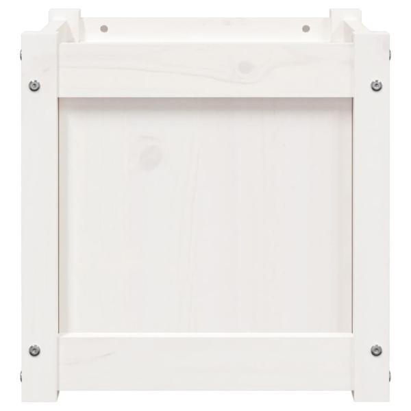 Pflanzkübel Weiß 40x40x40 cm Massivholz Kiefer