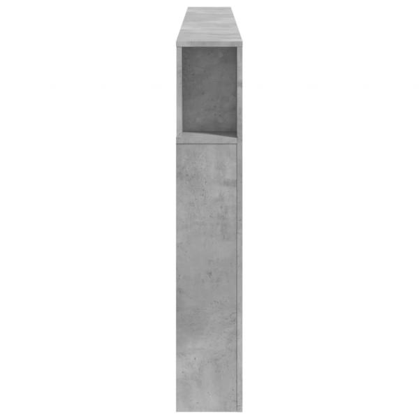 LED-Kopfteil Betongrau 220x18,5x103,5 cm Holzwerkstoff