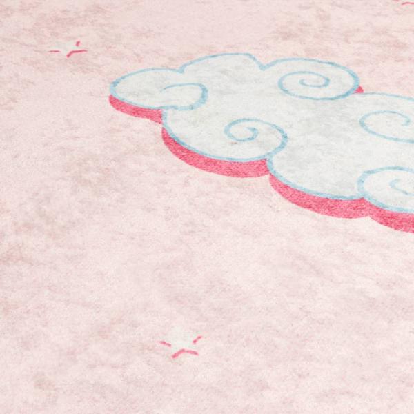 Kinderteppich Rosa 160x230 cm Einhorn Waschbar Rutschfest