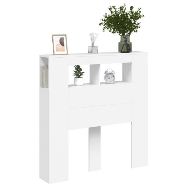 LED-Kopfteil Weiß 100x18,5x103,5 cm Holzwerkstoff
