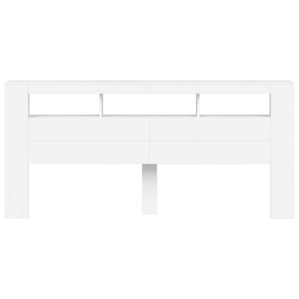 LED-Kopfteil Weiß 220x18,5x103,5 cm Holzwerkstoff