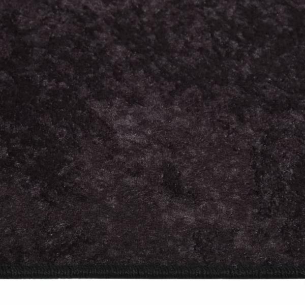 Teppich Waschbar Anthrazit 400x300 cm Rutschfest