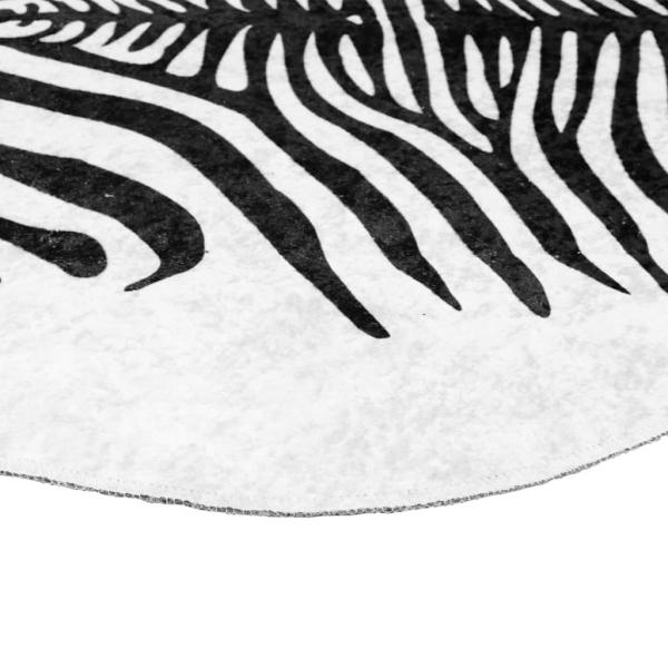 Teppich Schwarz Weiß 120x170 cm Zebramuster Waschbar Rutschfest