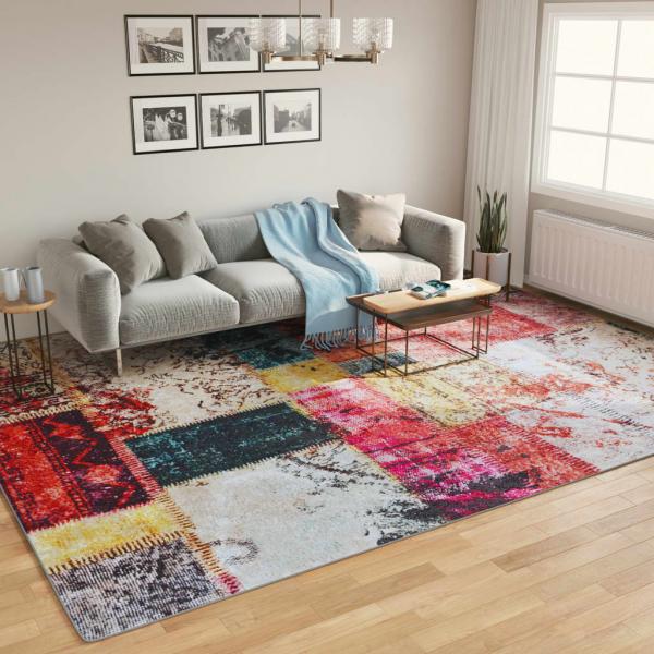 ARDEBO.de - Teppich Waschbar Mehrfarbig 400x300 cm Rutschfest
