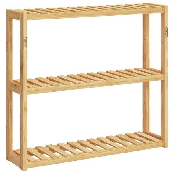 Badregal mit 3 Ablagen Wandmontage 60x15x54 cm Bambus