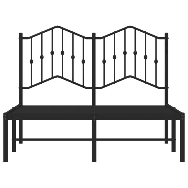 Bettgestell mit Kopfteil Metall Schwarz 120x190 cm