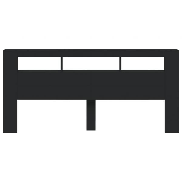 LED-Kopfteil Schwarz 220x18,5x103,5 cm Holzwerkstoff