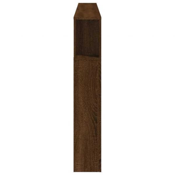 LED-Kopfteil Braun Eichen-Optik 220x18,5x103,5 cm Holzwerkstoff