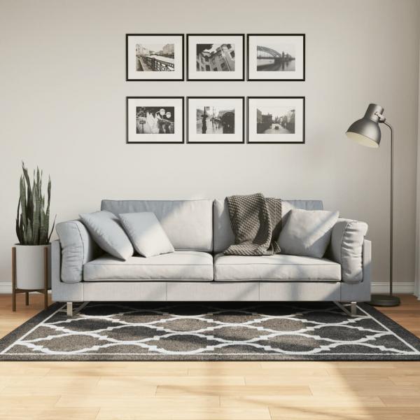 ARDEBO.de - Teppich Waschbar Schwarz und Weiß 120x180 cm Rutschfest
