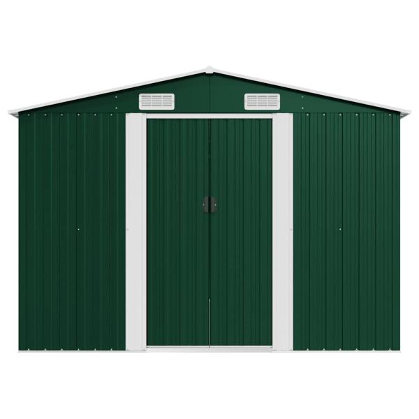 Gerätehaus 257x489x181 cm Metall Grün