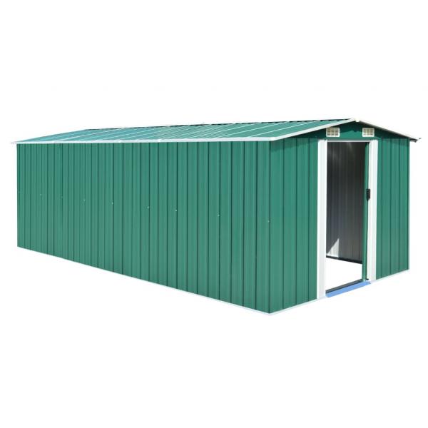Gerätehaus 257x489x181 cm Metall Grün