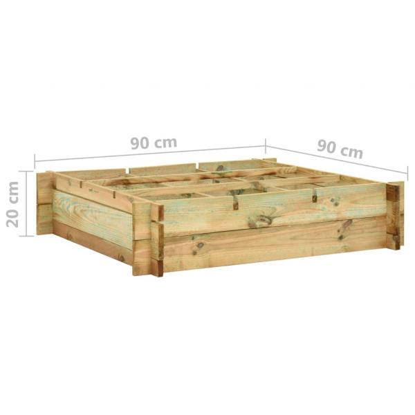 Hochbeet 90 x 90 x 20 cm Imprägniertes Holz 