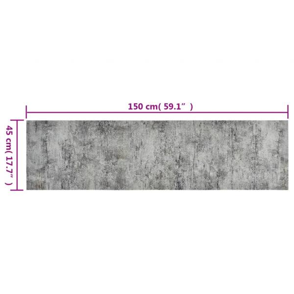 Küchenteppich Waschbar Beton 45x150 cm Samt