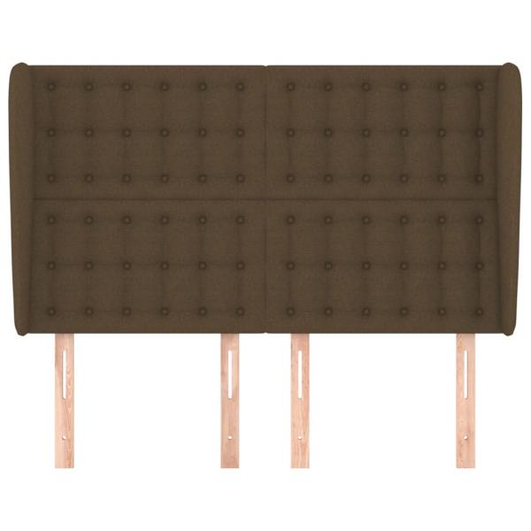 Kopfteil mit Ohren Dunkelbraun 147x23x118/128 cm Stoff