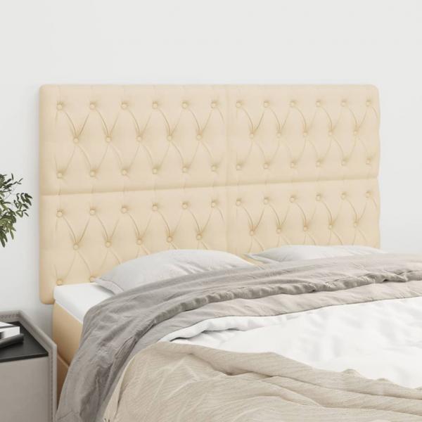ARDEBO.de - Kopfteile 4 Stk. Creme 72x7x78/88 cm Stoff