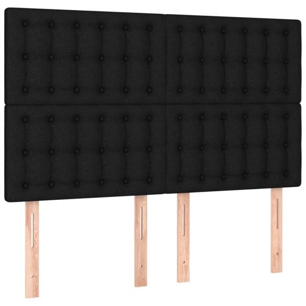 Boxspringbett mit Matratze & LED Schwarz 140x200 cm Stoff