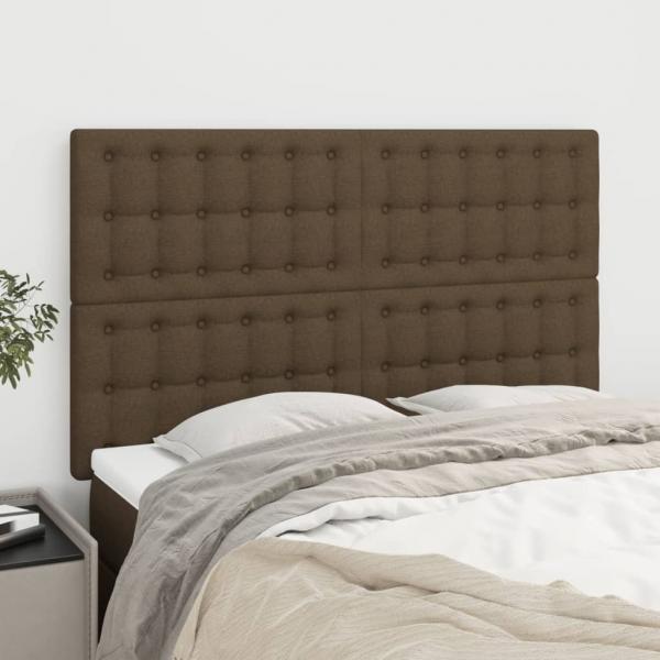 ARDEBO.de - Kopfteile 4 Stk. Dunkelbraun 72x5x78/88 cm Stoff
