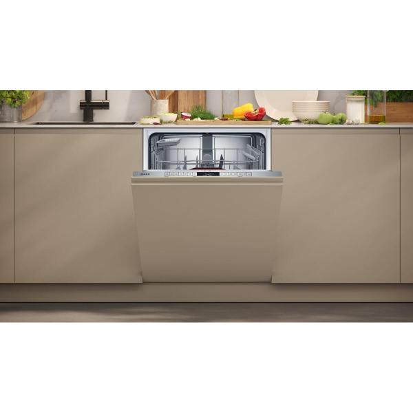 Neff S157YAX03E N70 XXL Vollintegrierter Geschirrspüler, 60 cm breit, 13 Maßgedecke, TimeLight, Zeolith, AquaStop