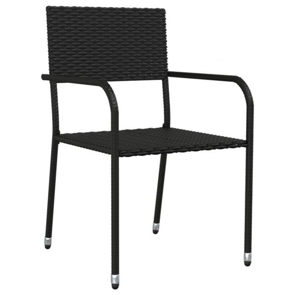 5-tlg. Garten-Essgruppe Schwarz Poly Rattan