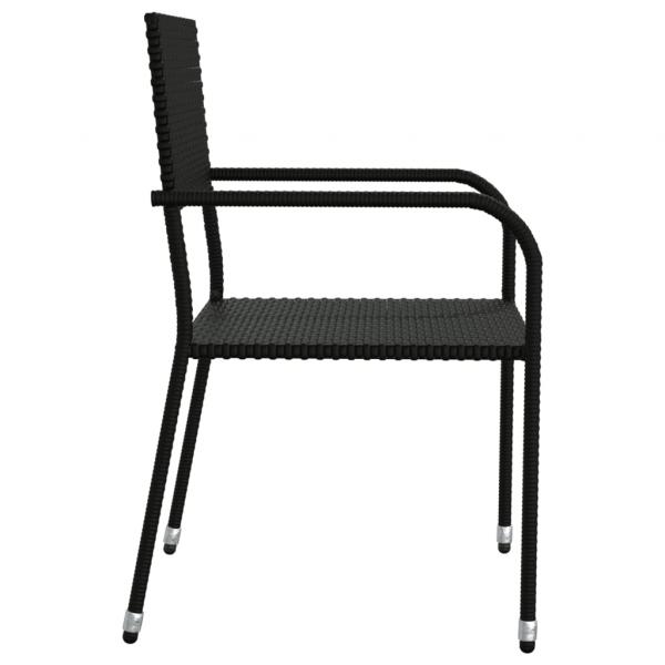 5-tlg. Garten-Essgruppe Schwarz Poly Rattan