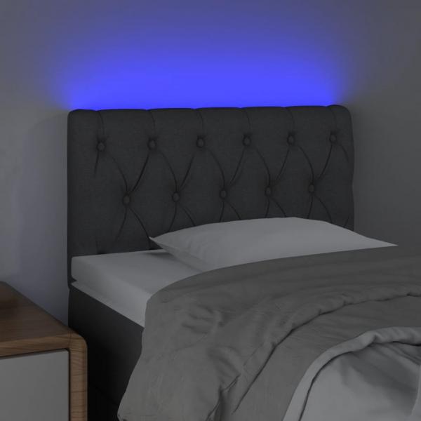LED Kopfteil Dunkelgrau 80x7x78/88 cm Stoff