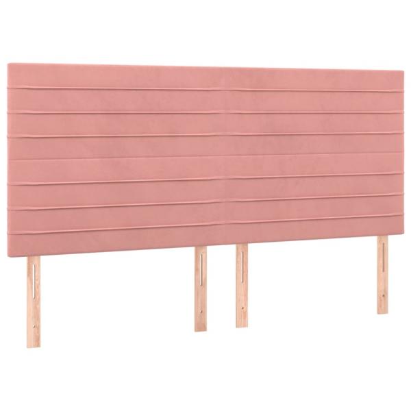 Kopfteile 4 Stk. Rosa 100x5x78/88 cm Samt