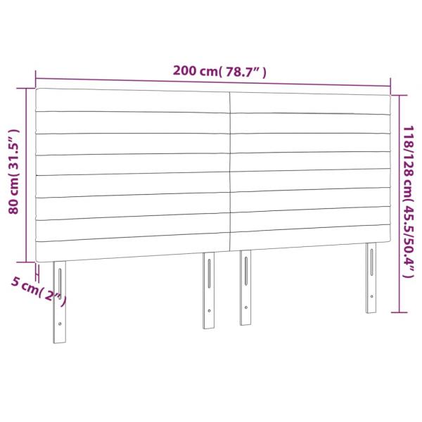 Kopfteile 4 Stk. Rosa 100x5x78/88 cm Samt