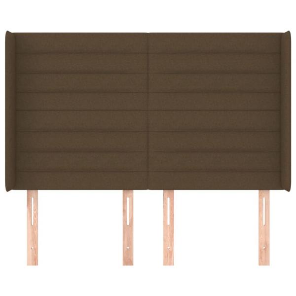 Kopfteil mit Ohren Dunkelbraun 147x16x118/128 cm Stoff