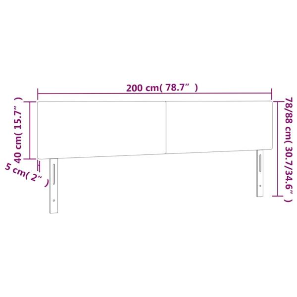 LED Kopfteil Dunkelgrün 200x5x78/88 cm Samt