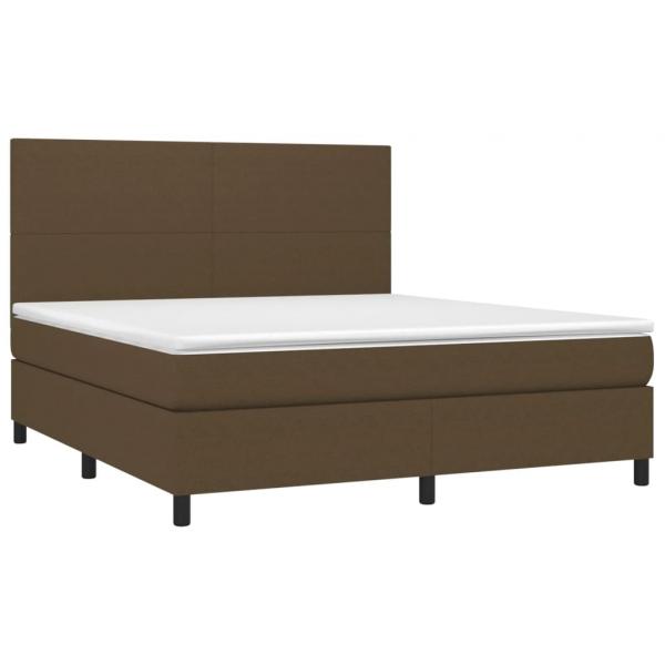 Boxspringbett mit Matratze Dunkelbraun 180x200 cm Stoff