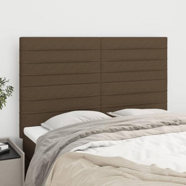 ARDEBO.de - Kopfteile 4 Stk. Dunkelbraun 72x5x78/88 cm Stoff