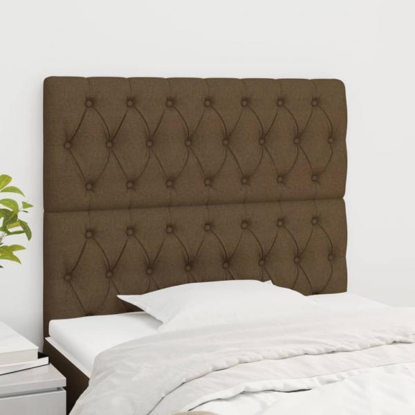 ARDEBO.de - Kopfteile 2 Stk. Dunkelbraun 90x7x78/88 cm Stoff