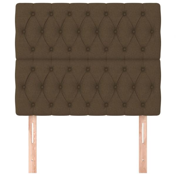 Kopfteile 2 Stk. Dunkelbraun 90x7x78/88 cm Stoff